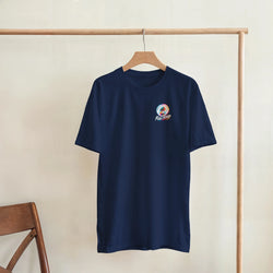 Navy blue graphic tee featuring a tropical "Full Send" palm tree design, reflecting modified car culture streetwear style.