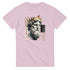 Pink Gothic Gods men's T-shirt featuring a marble bust graphic on a soft cotton-blend fabric.