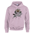 Pink women's graphic hoodie featuring You Matter slogan over a floral design, with a front pouch pocket.