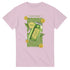 Lemons graphic T-shirt in pink with a tilted green lemonade can and lemon slices.