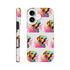 Cool dog-print tough protective phone case with wraparound print for iPhone 16/15/14/13, glossy dual-layer design