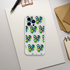 Transparent Flexi Case for iPhone 13-16 with frost texture and repeating Chill Dog wearing neon sunglasses and popsicle