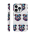 Colorful bulldog heads wearing sunglasses in a wraparound print on a tough iPhone case.