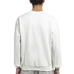 Back view of white Urban Teddy Bear men's graphic sweatshirt, heavy-weight 50/50 cotton-poly blend, sizes S–XL.
