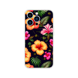 Tropical Hibiscus Floral iPhone Case (13-16) with a slim matte shell and bold petals