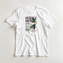 White women's cotton-blend crew-neck tee with grapes graphic and Purple Drop branding