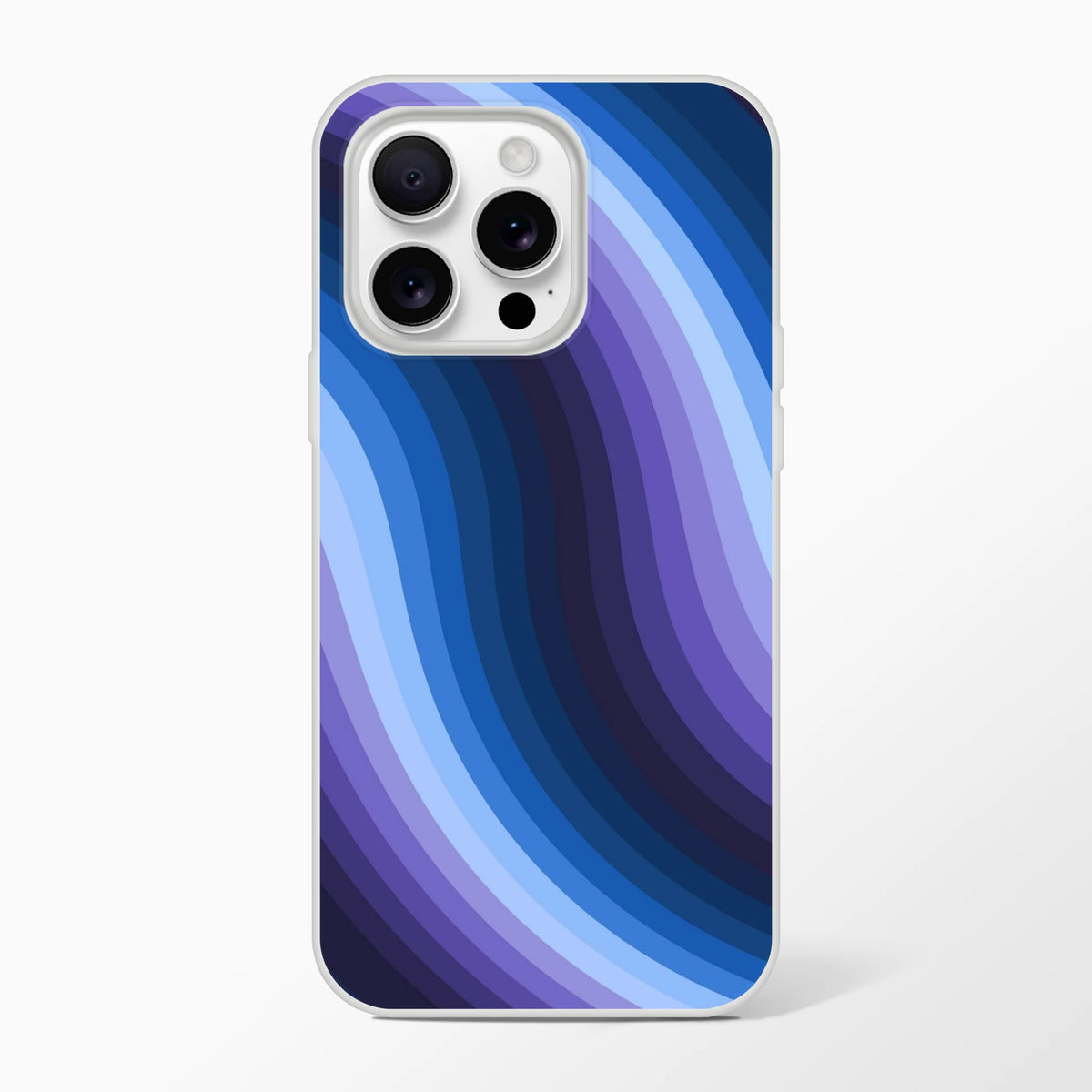 Blue Retro Wave iPhone Case for iPhone 13-16 with abstract Y2K swirl, matte, slim protection