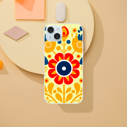 Vintage floral iPhone case for 13-16, retro botanical print with slim matte finish.