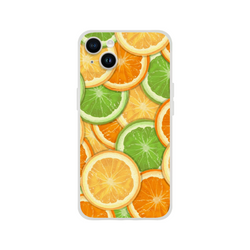 Cute citrus fruit iPhone case for 13-16 with orange, lemon, and lime slices in a tropical aesthetic.
