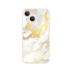Gold and cream marble iPhone case for 13-16, luxury abstract aesthetic, slim flexible cover with matte finish.