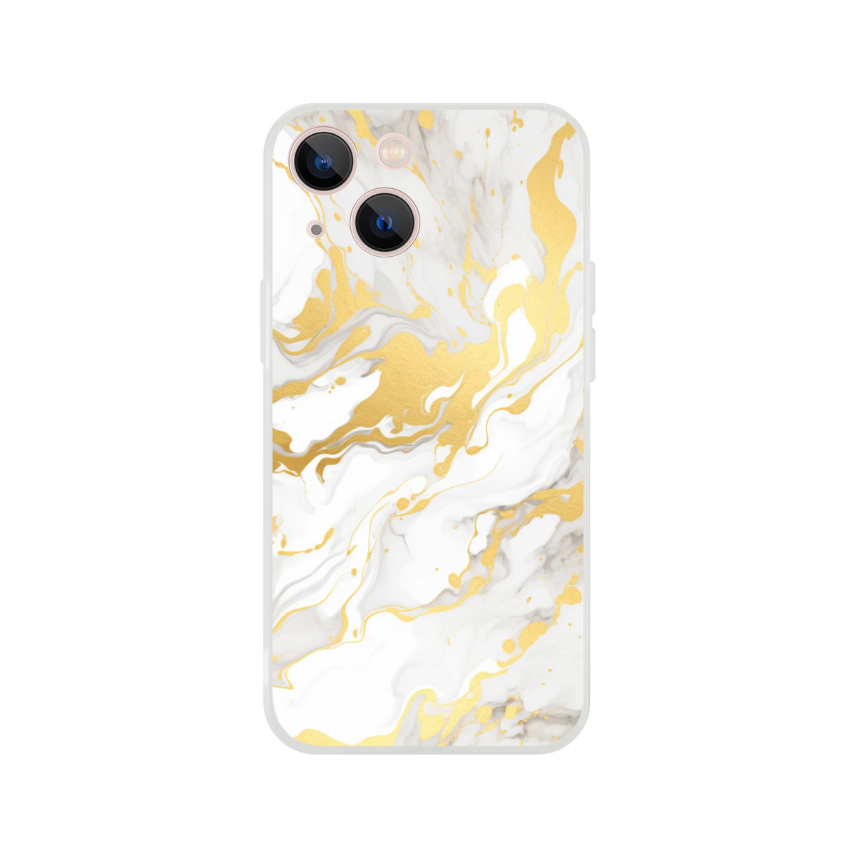 Gold and cream marble iPhone case for 13-16, luxury abstract aesthetic, slim flexible cover with matte finish.
