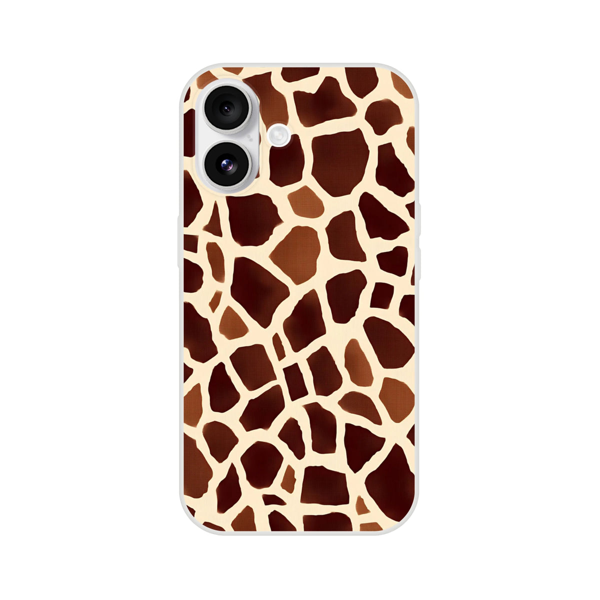 Brown giraffe print iPhone case for 13-16 models, Safari Animal Phone Case.