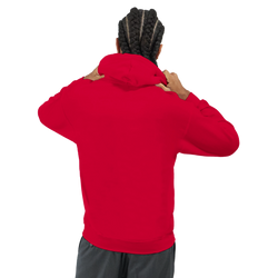 Back view of a man wearing red Men's Grizzly Bear Hoodie Soft Cotton Blend in White Red Blue Grey, sizes S-XL.