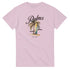 Pink cotton-blend T-shirt with palm-tree graphic, surfboard, and Palms script; EST. 1985.