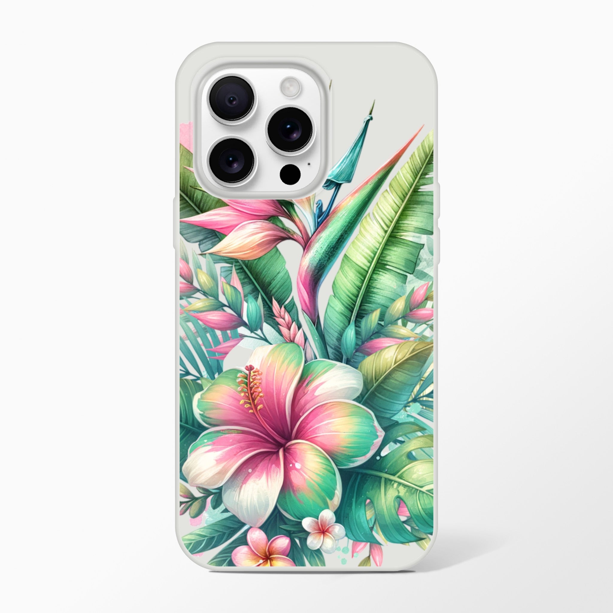 Exotic Flowers tropical floral iPhone case, slim protective cover for iPhone 16/15/14/13, vibrant high-res print.