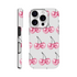 Glitter ball cherries pattern phone case for iPhone 16/15/14/13; dual-layer tough protection with wraparound print.