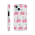 Glitter ball cherries pattern wraparound tough phone case for iPhone 16/15/14/13 with dual-layer protection