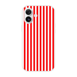 Red Stripe iPhone Case for iPhone 13–16 with minimalist retro vertical red stripes.