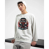 White teddy bear DJ graphic sweatshirt with headphones on a male model.