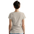Back view of beige Paradise women's T-shirt, soft cotton blend, crew neck, short sleeves.
