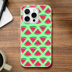 Cute summer watermelon pattern iPhone case with slim matte finish and shock-absorbing TPU protection for city commutes.