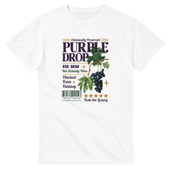 Vintage Purple Grape Graphic T‑Shirt for Women with retro fruit motif and grape illustration.