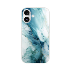 Blue Marble Ocean Agate abstract iPhone case for 13-16 with slim matte shell