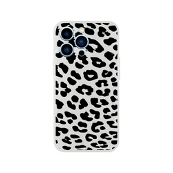 Retro Snow Leopard iPhone Case with bold black-and-gray leopard print for iPhone 13–16.