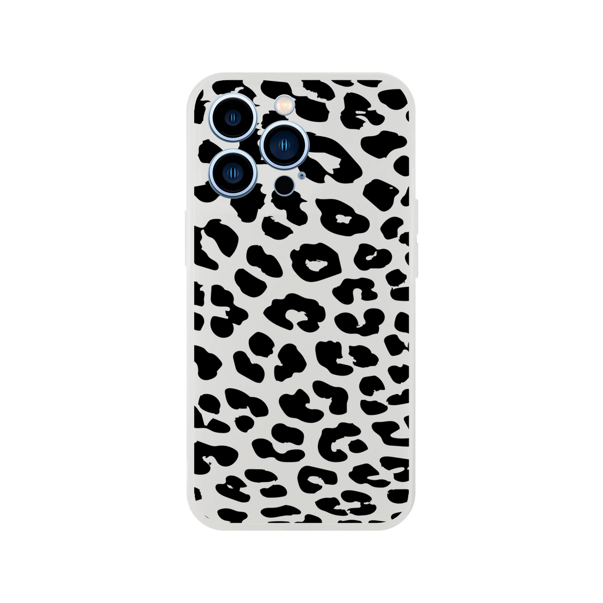 Retro Snow Leopard iPhone Case with bold black-and-gray leopard print for iPhone 13–16.
