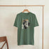 Green Gothic Gods men's graphic T-shirt in a soft cotton blend with a classical bust and vertical text.