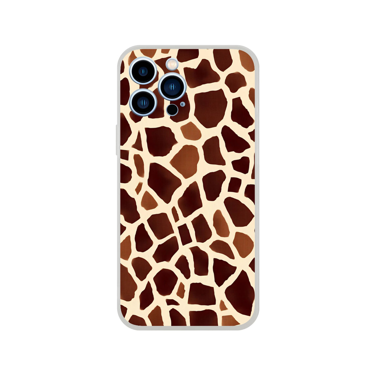 Brown giraffe print iPhone case (13-16), safari animal phone cover