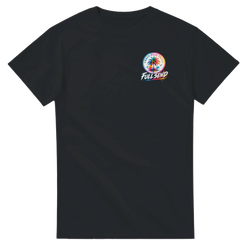 Black men's graphic tee featuring a colorful Urban Palm Trees logo with a palm tree and Full Send text on the chest.