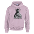 Pink hoodie featuring Statue of Liberty DJ graphic with headphones at a mixer.