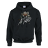 Black men's hoodie featuring floral You Matter script graphic, front pouch pocket, soft 50/50 cotton-poly blend.