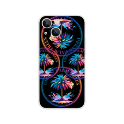 Urban Palm Trees iPhone Case for iPhone 13–16 with retro palm design, matte finish, slim TPU protection.