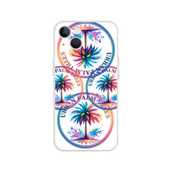 Urban Palm Trees iPhone Case (13-16): retro palm design, matte finish, slim, lightweight, shock-absorbing TPU