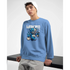 Blue Wanted Teddy Bear men's graphic sweatshirt with bold WANTED bear graphic and money bags.