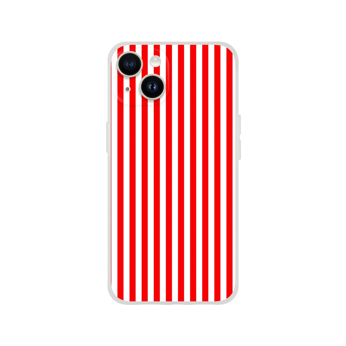 Red stripe minimalist retro iPhone case with white border for iPhone 13-16.
