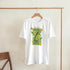 Lemons women's graphic T-shirt on white cotton blend with green lemon can print and lemon slices; sizes S–XL.