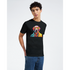 Gent Dog T Shirt: black men's graphic tee with a colorful dog wearing glasses.