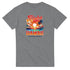 Aloha Hawaii graphic tee featuring sunset, palm trees and Paradise Island text on a gray cotton blend shirt.
