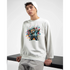White Dab Teddy Bear men's graphic sweatshirt with a colorful teddy bear illustration on the front; cotton-poly blend.