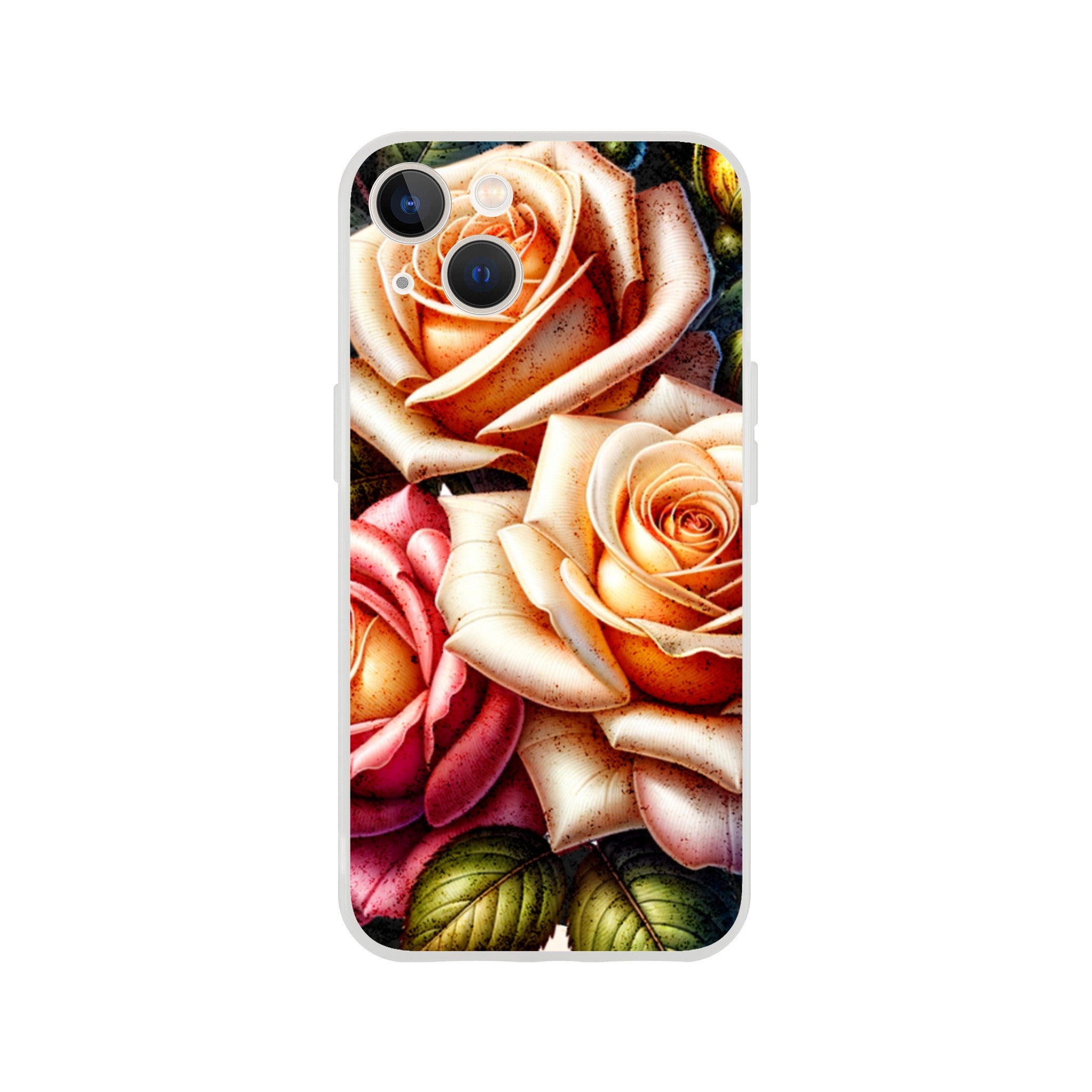 Roses Floral iPhone Case - Slim protective cover with rose design for iPhone 16 15 14 13