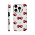 Lucky Cherries tough protective case for iPhone 16-13 with dual-layer glossy finish and wraparound cherry print