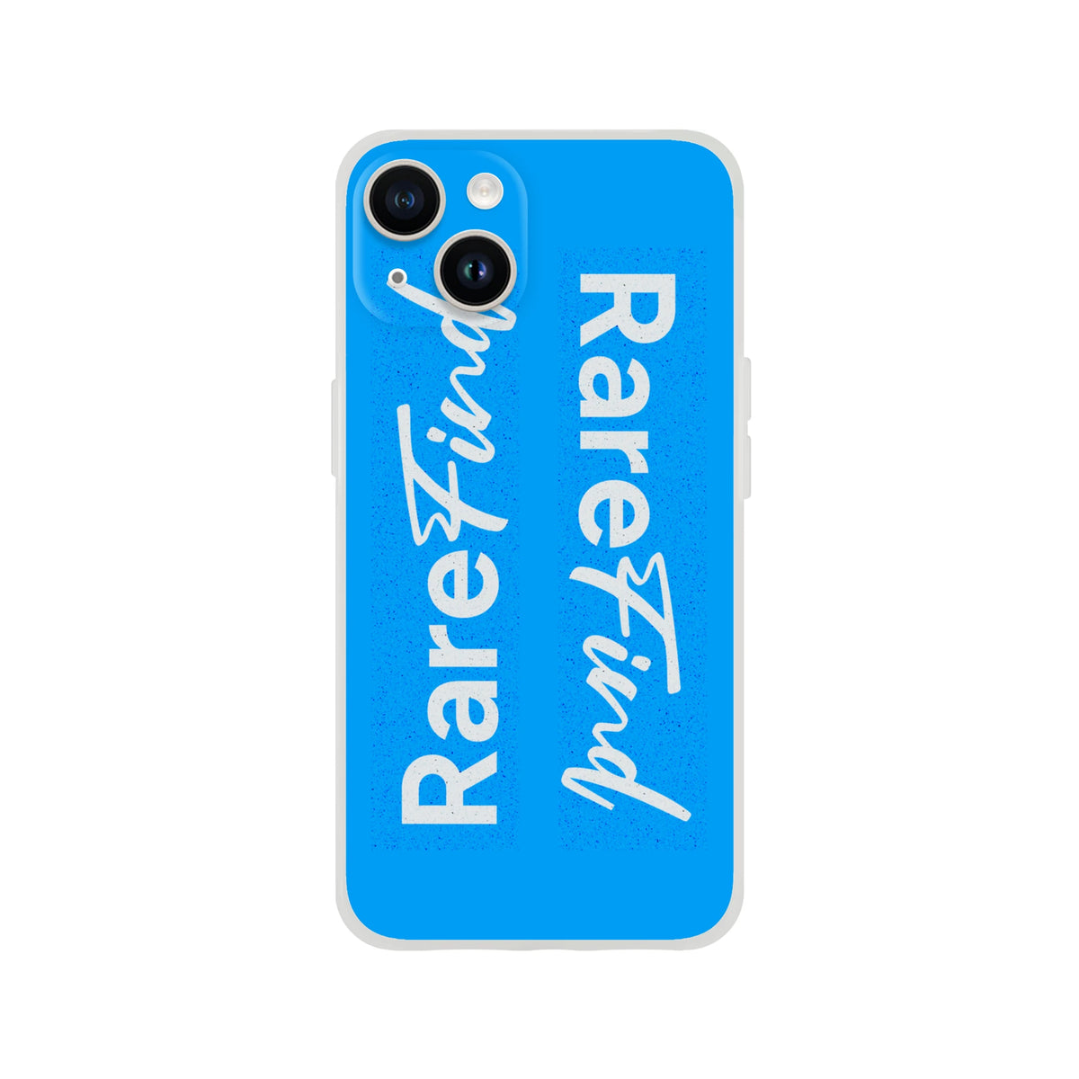 Rare Find Blue iPhone Case (13-16) with Positive Slogan, matte finish.