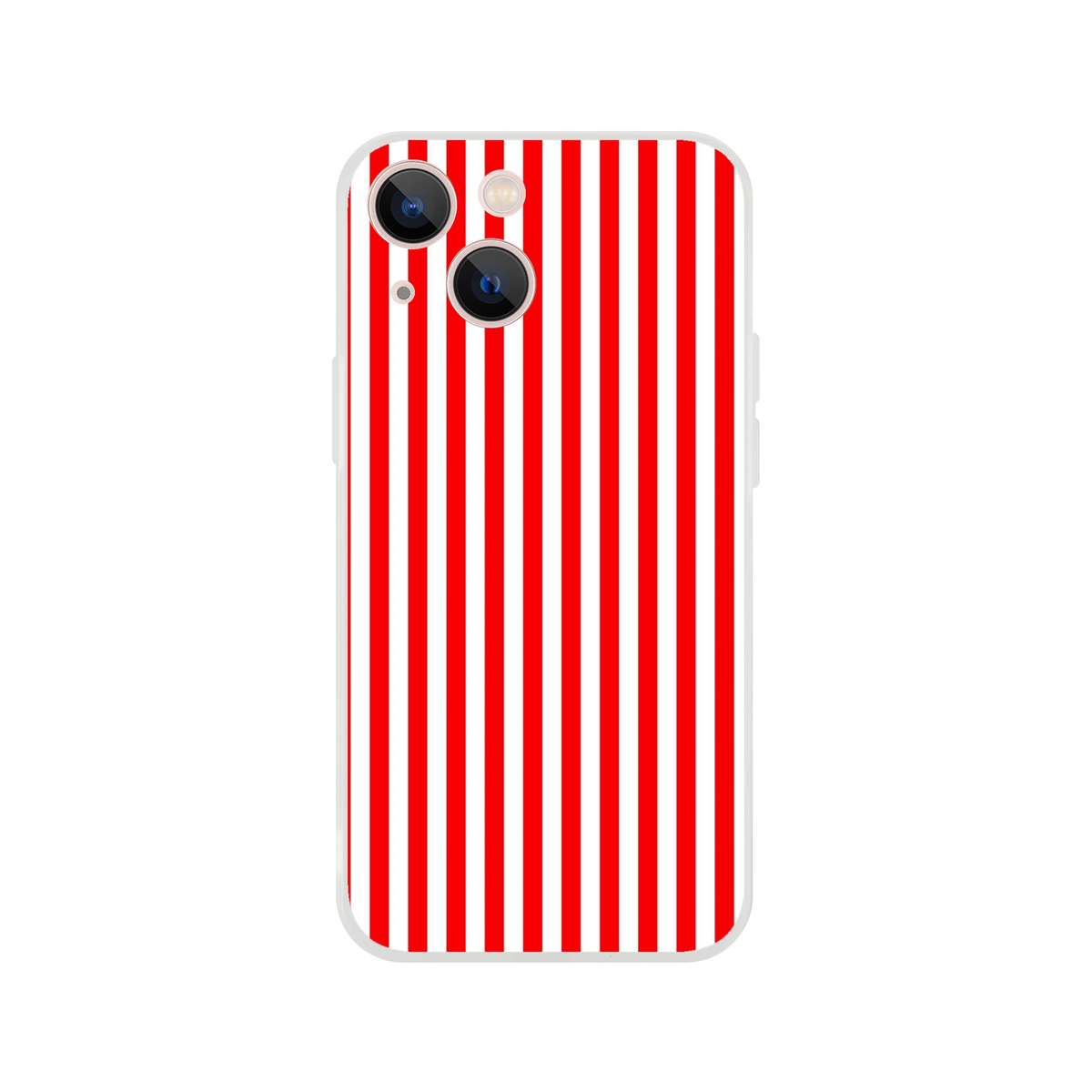 Red Stripe iPhone Case with minimalist retro vertical red-and-white stripes for iPhone 13-16.