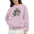 Pink women's graphic hoodie with You Matter slogan over floral design, front pocket, soft cotton blend.