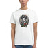 Geisha girl Japanese graphic men's T-shirt in white with bold geisha artwork on a soft cotton blend.