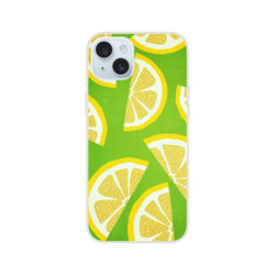 Cute lemon-slice iPhone case for iPhone 13–16 with a slim matte finish and shock-absorbing TPU protection.