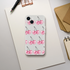 Clear slim iPhone case featuring glitter ball cherries pattern for iPhone 13–16